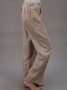 Casual Loose Cotton Plain Casual Pants