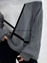 Loose Geometric Turtleneck Cold Shoulder Wool/Knitting Jumper