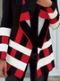 Color Block Plaid Long Sleeve Casual Casual Lapel Collar Other Coat