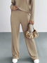 Cotton-Blend Casual Loose Two-Piece Set