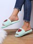 Heart Glitter Decor Fluffy Open-Top Slippers
