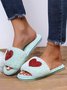 Heart Glitter Decor Fluffy Open-Top Slippers