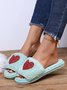 Heart Glitter Decor Fluffy Open-Top Slippers