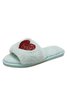 Heart Glitter Decor Fluffy Open-Top Slippers
