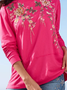Embroidery Floral Casual T-Shirt