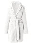 Plush Pajamas Solid Color Hooded Home Clothes Warm Robes Plus Size