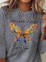 Butterfly Long sleeve Loose Casual T-Shirt