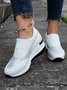 Plus Size Casual Rhinestone Slip On Wedge Sneakers