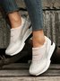 Plus Size Casual Rhinestone Slip On Wedge Sneakers