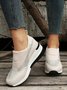 Plus Size Casual Rhinestone Slip On Wedge Sneakers
