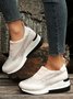 Plus Size Casual Rhinestone Slip On Wedge Sneakers