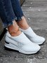 Plus Size Casual Rhinestone Slip On Wedge Sneakers