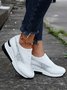 Plus Size Casual Rhinestone Slip On Wedge Sneakers
