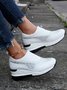 Plus Size Casual Rhinestone Slip On Wedge Sneakers