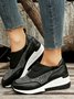 Plus Size Casual Rhinestone Slip On Wedge Sneakers