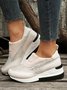Plus Size Casual Rhinestone Slip On Wedge Sneakers