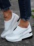 Plus Size Casual Rhinestone Slip On Wedge Sneakers