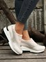 Plus Size Casual Rhinestone Slip On Wedge Sneakers