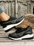 Plus Size Casual Rhinestone Slip On Wedge Sneakers