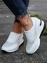 Plus Size Casual Rhinestone Slip On Wedge Sneakers