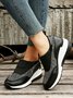 Plus Size Casual Rhinestone Slip On Wedge Sneakers