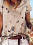 Notched Loose Jersey Casual T-Shirt