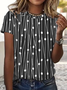 Casual Geometric Crew Neck T-shirt