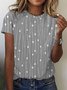 Casual Geometric Crew Neck T-shirt