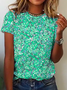Casual Loose Jersey Crew Neck T-shirt