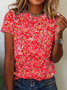 Casual Loose Jersey Crew Neck T-shirt