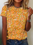 Casual Loose Jersey Crew Neck T-shirt