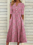 Loose Floral Notched Midi