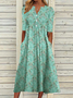Loose Floral Notched Midi