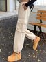Drawstring Plain Pockets Casual Cargo Pants