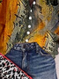 V Neck Loose Casual Abstract Blouse
