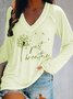 Casual V Neck Fit Top
