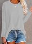 Crew Neck Casual Jersey Plain T-shirt