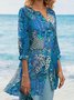Vintage V Neck Loose Blouses