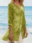 Vintage V Neck Loose Blouses