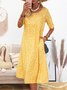 Casual Printed Crew Neck Midi