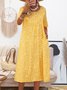 Casual Printed Crew Neck Midi