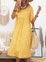 Casual Printed Crew Neck Midi