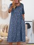 Casual Printed Crew Neck Midi