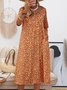 Casual Printed Crew Neck Midi