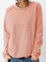 Crew Neck Casual Loose Cotton-Blend Causal Top
