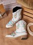 As Picture Floral Embroidered Daily Winter Boots