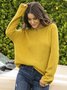 Solid Knitted Jumper Pullovers Jumper