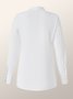 Plain Stand Collar Fit Off Shoulder Sleeve Blouses