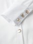 Plain Stand Collar Fit Off Shoulder Sleeve Blouses