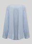 Boho Crew Neck Cotton-Blend Blouses